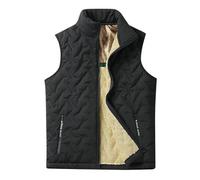 Générique Veste En Jean Homme Mouton Gilet d'hiver pour hommes printemps et automne polaire d'agneau chaud plus velours épais coupe-vent veste zippée gilet Gilet Homme Costume Décontracté (Black, M)