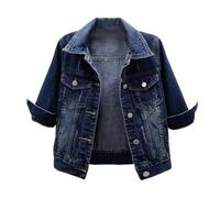 Générique Veste En Jean Pour Femme Transition Manteau Printemps Coupe Veste Poche Manches Longues Jeans Décontractée Délavage Décontracté Pas Cher Mode Manteau