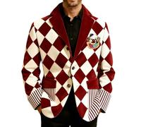 Générique Veste en velours côtelé imprimée clown de cirque - Idéale pour une soirée chic et décontractée (XXL)