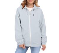 Générique Veste Femme à Col Montant Imperméable et Anti-Vent Veste Trench Manteau Tendance Léger Coupe-vent Élégant Trench-coat pour Randonnée en Ville Automne L