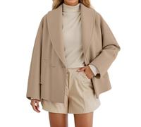 Générique Veste Femme Décontractée Col Trench Croisé Manches Longues Coupe Courte Polyvalente pour Quotidien Bureau Vacances Saison Automne Hiver Tissu Léger Confortable (White, XXL)