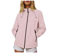 Générique Veste Femme Imperméable à Capuche Softshell Printemps Automne Outdoor 2025 Randonnée Manteau Manches Longues Blouson De Sport Couleur Unie avec Zippé Veste De Sport D'extérieur (M)