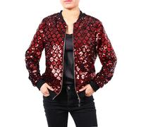 Générique Veste Femme Mi Saison Chic Cuir Jacket Rouge Décontractée Courte Doudoune Légère Blouson Printemps Été Polaire Bombers Hiver Rose Bomber Perfecto Ete Manteau Vetement Militaire Demi