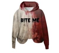 Générique Veste Femme Sweat Oversize Capuche Pull Tee Shirt Halloween Vetement Costume Sweatshirts Homme Orange Automne Sweats Vampire Déguisement Citrouille Sweat-Shirt