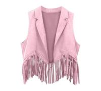 Générique Veste Gilet Western Cowboy pour Enfants Costume Fête Habiller avec Franges et Glands Décoratifs