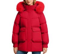 Générique Veste Grande Taille Femme Winter Jacket Women Blouson Long Polaire Légère Marque Parka Courte Manteau Moumoute Automne Veste Chaude Running Anti-pluie Doudoune Fine Femme M