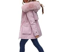 Générique Veste Hiver Femme Doudoune Longue Blousons Chaud Parka Grande Taille Blouson Manteau Chauffant Imperméable Laine Fourrure Duffle Coat Long
