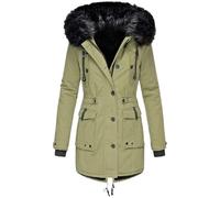 Générique Veste Hiver Femme Manteau Chauffant Fourrure Laine Parka Imperméable Doudoune Longue Chaude Grande Taille Blouson Chic Duffle Coat