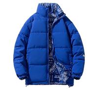 Générique Veste Hiver Homme - Doudoune Homme Hiver Chaud Vêtements décontractés pour Hommes Mode Automne et Hiver épais et Ample Manches Longues en Coton des Deux côtés (Blue XL)