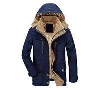 Générique Veste Hiver Homme Parka Chaud Blouson Imperméable Jacket Robe De Chambre Polaire Manteau Chaude Automne Ski Longue Doudoune Travail Sweat-Shirts Bleu-1 XL