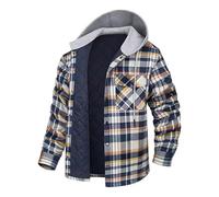 Générique Veste Homme Automne - Manteau à Capuche Ample à Manches Longues Et à Carreaux éPais Pour L'Automne Et L'Hiver