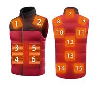 Générique Veste Homme Chaude Gilet Chauffant Electrique USB Manteau Hiver Femme Chic Et Chaud Hommes Femmes Doudoune 3 Niveaux De Chauffage Pour Travail En Extérieur (Rouge #2,XL)