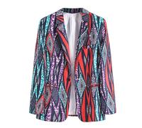 Générique Veste Homme Costume Grande Taille,Veste De Costume DéContractéE Couleur Coton Et Lin, Impression De Style National, Automne Et Hiver (Blue, M)