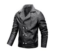 Générique Veste Homme Cuir Moto Streetwear Mode Homme Vêtements Hiver Veste Imperméable Épais Poches Pull Hommes Respirant Confort pour Ville Quotidien Design Classique Robuste