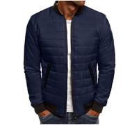 Générique Veste Homme Doudoune Legere Zippée sans Capuche Manteau Hiver Chaud Blouson Automne Grande Taille Vestes Décontractée Résistante Manches Longues Uni Poches Classique Jacket 05 Marine XL