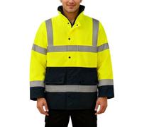 Générique Veste Homme Haute Visibilité Bandes Réfléchissantes Imperméable Polaire Doublée Blouson Sécurité Routière Parka Travail Hiver Sweat Réfléchissant Chantier Manteau Fluo Protection