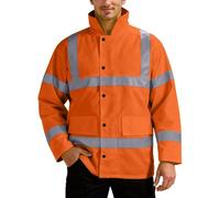 Générique Veste Homme Haute Visibilité Bandes Réfléchissantes Imperméable Polaire Doublée Hiver Blouson Sécurité Routière Parka Travail Renforcée Sweat Réfléchissant Chantier Gilet Signalisation Mode