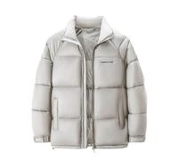 Générique Veste Homme Hiver Blousons avec Fermeture Éclair Régulière Doudoune Chaud Épais Manche Longue Parka Épaissir Thermique Manteau Classique Décontracté Confortable Mes Passées Blanc L