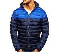 Générique Veste Homme Hiver Blousons Coton Matelassée Doudoune Chaud Épais Manche Longue Parka Thermique Classique Décontracté Manteau Confortable Épaissir Mes Commandes en Cours De Bleu 3XL