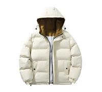 Générique Veste Homme Hiver Blousons Couleur Unie Léger Doudoune Chaud Épais Manche Longue Parka Décontracté Confortable Manteau Épaissir Thermique Classique Mes Commandes Passées Beige 4XL