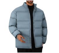 Générique Veste Homme Hiver Blousons Couleur Unie Mode Doudoune Chaud Épais Manche Longue Parka Décontracté Confortable Manteau Épaissir Thermique Classique Mes Commandes en Cours De Bleu 4XL