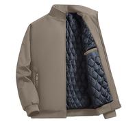 Générique Veste Homme Hiver Blousons Impermeable Coton Doudoune Chaud Épais Manche Longue Parka Décontracté Confortable Quotidien Manteau Épaissir Thermique Classique Vêtements Kaki 5XL