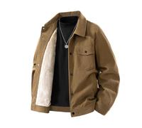 Générique Veste Homme Hiver Chaud Manteau Mode Décontracté Blousons Couleur Unie Grande Taille Manteaux Patte De Boutonnage Surchemise Quotidien Thermique Cardigan Confortable Vêtements 01 Café M