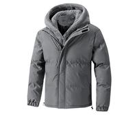 Générique Veste Homme Hiver Doudoune à Capuche en Plein Air Parka Chaud Épais Manche Longue Manteau Confortable Épaissir Blousons Thermique Classique Décontracté Mes Commandes Passées Gris M