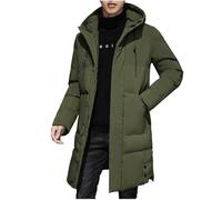 Générique Veste Homme Hiver Doudoune avec Cordon Couleur Unie Parka Chaud Épais Manche Longue Manteau Classique Décontracté Confortable Blousons Épaissir Thermique Mes Commandes Vert L