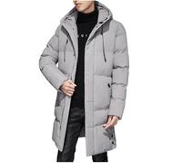 Générique Veste Homme Hiver Doudoune avec Cordon Couleur Unie Parka Chaud Épais Manche Longue Manteau Classique Décontracté Confortable Blousons Épaissir Thermique Votre Compte Gris M