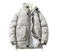 Générique Veste Homme Hiver Doudoune avec Cordon Régulière Parka Chaud Épais Manche Longue Manteau Classique Décontracté Confortable Blousons Épaissir Thermique Mes Commandes Passées Kaki XL