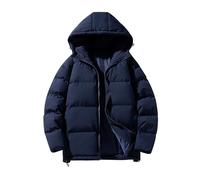 Générique Veste Homme Hiver Doudoune Coton Couleur Unie Parka Chaud Épais Manche Longue Manteau Confortable Épaissir Blousons Thermique Classique Décontracté Mes Commandes Passées Marine XL
