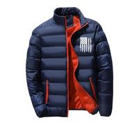 Générique Veste Homme Hiver Doudoune Matelassée Col Mao Parka Chaud Épais Manche Longue Manteau Épaissir Thermique Classique Blousons Décontracté Confortable Soldes Bleu foncé 3XL