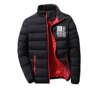 Générique Veste Homme Hiver Doudoune Matelassée Col Mao Parka Chaud Épais Manche Longue Manteau Épaissir Thermique Classique Blousons Décontracté Confortable Mes Commandes Noir M