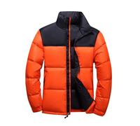 Générique Veste Homme Hiver Doudoune Patte de Boutonnage Couleur Unie Parka Chaud Épais Manche Longue Manteau Classique Décontracté Confortable Blousons Épaissir Thermique Mes Passées Orange L