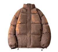 Générique Veste Homme Hiver Doudoune Travail Couleur Unie Parka Chaud Épais Manche Longue Manteau Classique Décontracté Confortable Blousons Épaissir Thermique Vente Flash Du Jour Et Soldes Café 5XL