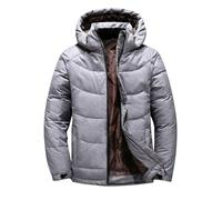 Générique Veste Homme Hiver Manteau à Capuche Ski Blousons Chaud Épais Manche Longue Doudoune Classique Décontracté Confortable Parka Épaissir Thermique Votre Compte Gris M