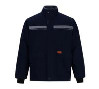 Générique Veste Homme Hiver Manteau Bande Réfléchissante Haute-visibilité Blousons Chaud Épais Manche Longue Épaissir Thermique Classique Parka Décontracté Confortable Quotidien Vêtements Bleu XL