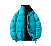 Générique Veste Homme Hiver Manteau Col Mao Zippé Blousons Chaud Épais Manche Longue Doudoune Épaissir Thermique Classique Parka Décontracté Confortable Mes Commandes Bleu ciel 4XL
