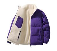 Générique Veste Homme Hiver Manteau Mode Oversize Blousons Chaud Épais Manche Longue Doudoune Classique Décontracté Confortable Parka Épaissir Thermique Mes Commandes Passées Violet L