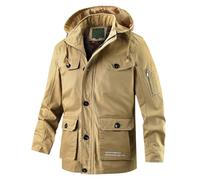 Générique Veste Homme Légère et Décontractée pour Senior, Blouson Confortable et Polyvalent, Manteau de Mi-Saison au Style Moderne et Urbain pour Printemps Automne(Khaki, XXXL)