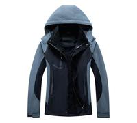 Générique Veste Homme Mi Saison à Capuche Imperméable Coupe Vent Colorblock Rouge Gris et Gris Noir Zippé Poches Multiples Blouson Homme Printemps Été pour Randonnée et Survetement