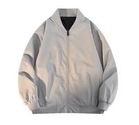 Générique Veste Homme mi Saison Coupe Vent Légère Vestes de Travail Bombers Décontractée Aviateur d'Extérieur Jacket Classique Coat Votre Compte Gris XXL
