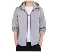 Générique Veste Homme mi Saison Vestes de Course Bombers Couleur Unie Aviateur Regular Fit Jacket Leger Respirant Hauts Randonnée Coat Votre Compte Gris M
