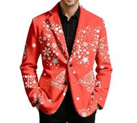 Générique Veste Homme Noël Velours Côtelé Blazer Deux Boutons Cintrée Sport Manteau Costume Décontracté Pardessus Tailleur Chic Blouson Soirée Élégante Caban Automne Hiver Casual Mode