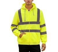Générique Veste Homme Polaire Doublée Bandes Réfléchissantes Imperméable Sécurité Blouson Travail Haute Visibilité Parka Fluo Hiver Manteau Chantier Renforcé Blousons Routière Mode