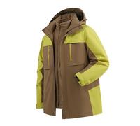 Générique Veste Homme Polyvalente 3 en 1 Fonctionnelle Manteau Décontracté Coupe Vent Léger à Capuche Amovible Blouson de Randonnée pour Aventure et Quotidien(Coffee, XL)