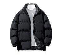 Générique Veste Homme Réversible Imprimé Érable Ou Couleur Unie Décontracté Couple Polyvalent Double Face Manteau Veste Polaire Confortable Deux Styles Pour Polyvalence Maximale(Black, XL)