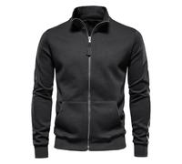 Générique Veste Homme Zippée Col Montant Manches Longues Empiècements Contrastés Coupe Regular Veste Rétro Seventies Blouson Soirée Bowling Blouson Vintage Blazer Concert Rock Esprit American Diner