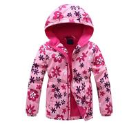 Générique Veste Imperméable Enfant,Vestes de Pluie Respirante Manteau à Capuche Blouson Coupe-Vent Manche Longue Zipper Camping Extérieur,Unisex Garçons Filles du 2 à 10 ans (4-5 Years)
